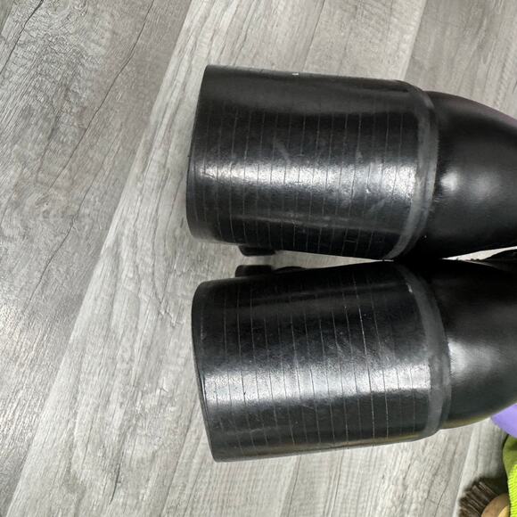 Frye Vintage Y2K Villager Boot Lace Up Zip Stitch Chunky Heel Black Size 7 1/2 - Picture 4 of 9